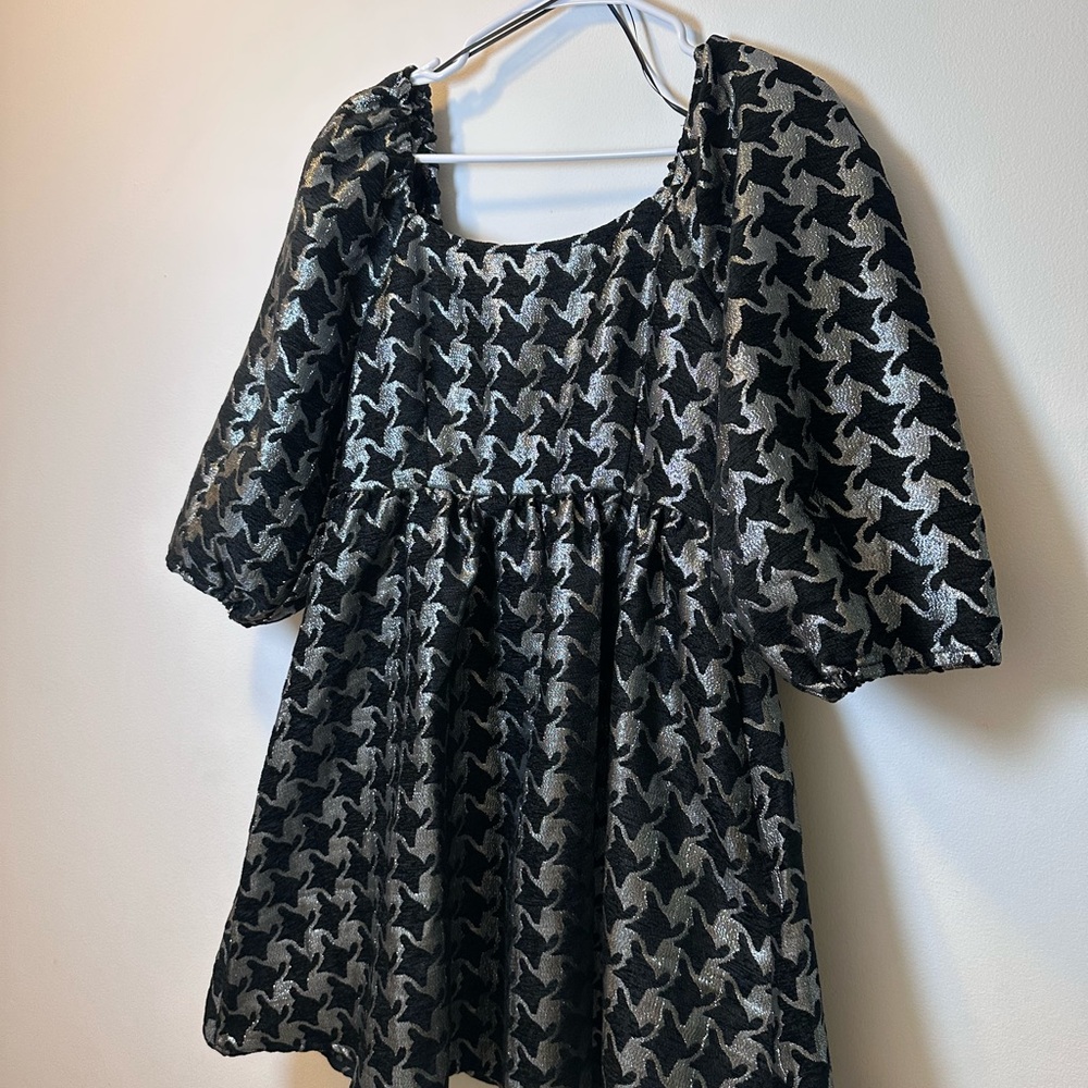 Moon River Black and Silver Mini Dress